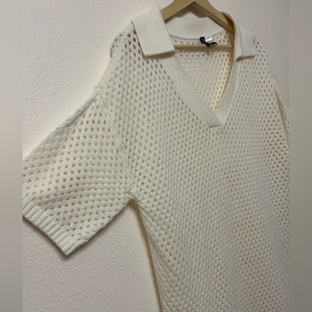 H&M Cream Knit Swim Coverup